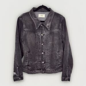 VAGUE Studios Type 1 Denim Jacket Asphalt Faded Black Acid Wash Size L